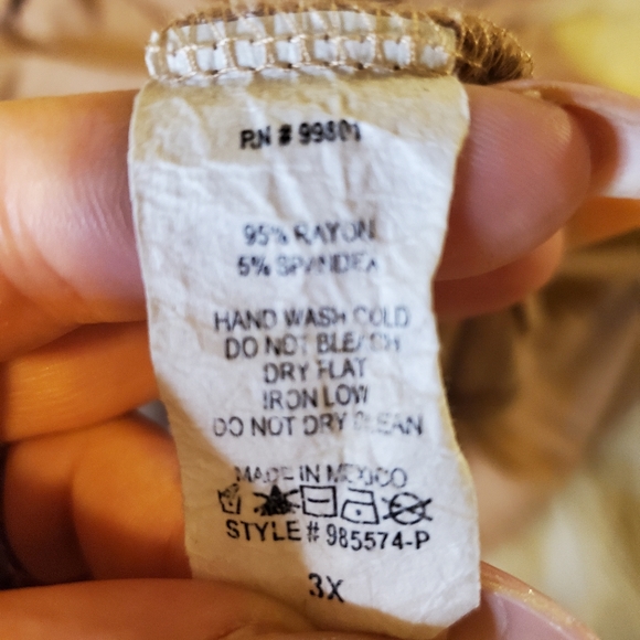 FOREVER 21 Lattice Neck Flow Dress 3x in Tan - Picture 4 of 4